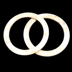 Angel Çanta Aksesuar 15cm Yuvarlak Akrilik Bej Mermer Desen Çanta Sapı - 2