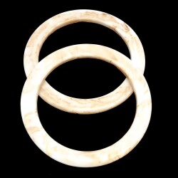 Angel Çanta Aksesuar 15cm Yuvarlak Akrilik Bej Mermer Desen Çanta Sapı - Angel Çanta Aksesuar