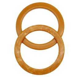 Angel Çanta Aksesuar 15cm Yuvarlak Akrilik Hardal Sarı Mermer Desen Çanta Sapı - 2