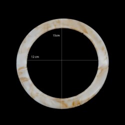 Angel Çanta Aksesuar 15cm Yuvarlak Akrilik Hardal Sarı Mermer Desen Çanta Sapı - 3