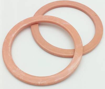 Angel Çanta Aksesuar 15Cm Yuvarlak Akrilik Pudra Renk Mermer Desen Çanta Sapı - 2