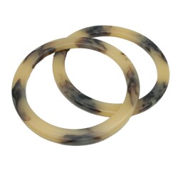 Angel Çanta Aksesuar 15Cm Yuvarlak Akrilik Vizon- Bej Mermer Desen Çanta Sapı - Angel Çanta Aksesuar