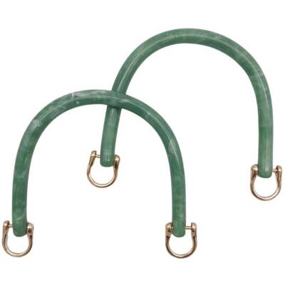 Angel Çanta Aksesuar 16 cm Akrilik Açık Yeşil Renk Çanta Tutma Sapı Light Gold Metalli - 1