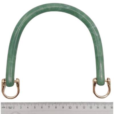 Angel Çanta Aksesuar 16 cm Akrilik Açık Yeşil Renk Çanta Tutma Sapı Light Gold Metalli - 3