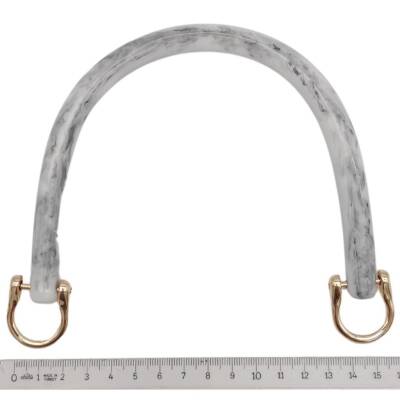 Angel Çanta Aksesuar 16 cm Akrilik Gri Renk Çanta Tutma Sapı Light Gold Metalli - 3