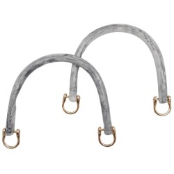 Angel Çanta Aksesuar 16 cm Akrilik Gri Renk Çanta Tutma Sapı Light Gold Metalli - Angel Çanta Aksesuar