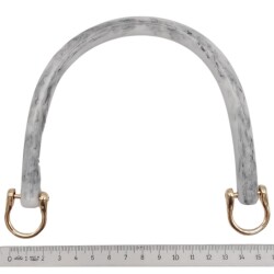 Angel Çanta Aksesuar 16 cm Akrilik Gri Renk Çanta Tutma Sapı Light Gold Metalli - 3