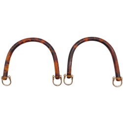 Angel Çanta Aksesuar 16 cm Akrilik Kehribar Renk Çanta Tutma Sapı Light Gold Metalli - 2