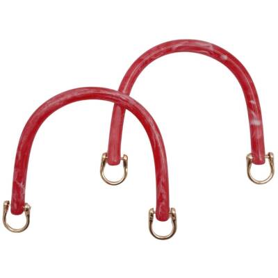 Angel Çanta Aksesuar 16 cm Akrilik Kırmızı Renk Çanta Tutma Sapı Light Gold Metalli - 1