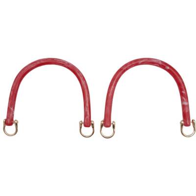Angel Çanta Aksesuar 16 cm Akrilik Kırmızı Renk Çanta Tutma Sapı Light Gold Metalli - 2