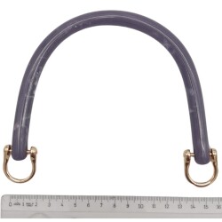 Angel Çanta Aksesuar 16 cm Akrilik Koyu Lila Renk Çanta Tutma Sapı Light Gold Metalli - 3