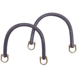 Angel Çanta Aksesuar 16 cm Akrilik Koyu Lila Renk Çanta Tutma Sapı Light Gold Metalli - Angel Çanta Aksesuar