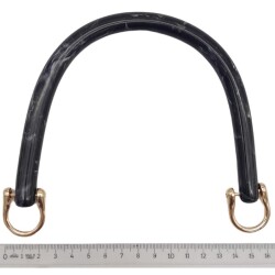 Angel Çanta Aksesuar 16 cm Akrilik Siyah Renk Çanta Tutma Sapı Light Gold Metalli - 3