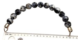 Angel Çanta Aksesuar 20 Cm 22 Mm Boncuklu Çanta Sapı Gümüş Metalli Gri Tonlu - Angel Çanta Aksesuar