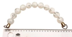 Angel Çanta Aksesuar 20 Cm 24 Mm Boncuklu Çanta Sapı Gümüş Metalli Beyaz Tonlu - Angel Çanta Aksesuar