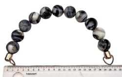 Angel Çanta Aksesuar 20 Cm 24 Mm Boncuklu Çanta Sapı Gümüş Metalli Gri Tonlu - Angel Çanta Aksesuar