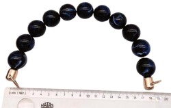 Angel Çanta Aksesuar 20 Cm 24 Mm Boncuklu Çanta Sapı Gümüş Metalli Mavi Tonlu - Angel Çanta Aksesuar