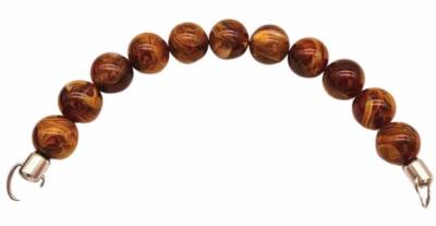 Angel Çanta Aksesuar 20 Cm 24 Mm Boncuklu Çanta Sapı Gümüş Metalli Sütlü Kahve Tonlu - 1