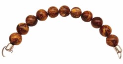 Angel Çanta Aksesuar 20 Cm 24 Mm Boncuklu Çanta Sapı Gümüş Metalli Sütlü Kahve Tonlu - Angel Çanta Aksesuar