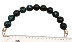 Angel Çanta Aksesuar 20 Cm 24 Mm Boncuklu Çanta Sapı Gümüş Metalli Yeşil Tonlu - Angel Çanta Aksesuar