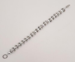 Angel Çanta Aksesuar 38 cm Parlak Gümüş Renk İncili Halkalı Akrilik Zincir - 4