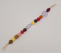 Angel Çanta Aksesuar 39 cm Kancalı Renkli Akrilik Zincir Light Gold Metalli - 4