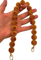 Angel Çanta Aksesuar 40 Cm Kadife Hardal Renk Çanta Sapı Kancalı - Angel Çanta Aksesuar