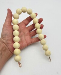 Angel Çanta Aksesuar 40 Cm Kadife Krem Renk Çanta Sapı Kancalı Light Gold Metalli - Angel Çanta Aksesuar