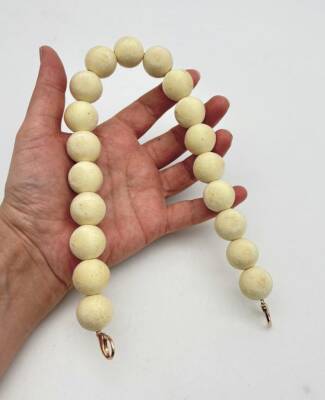 Angel Çanta Aksesuar 40 Cm Kadife Krem Renk Çanta Sapı Kancalı Light Gold Metalli - 1