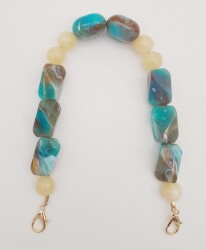 Angel Çanta Aksesuar 40 cm Kancalı Akrilik Zincir Light Gold Metalli No:02 - Angel Çanta Aksesuar