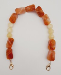 Angel Çanta Aksesuar 40 cm Kancalı Akrilik Zincir Light Gold Metalli No:03 - Angel Çanta Aksesuar