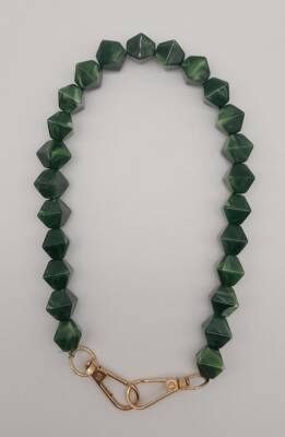 Angel Çanta Aksesuar 40 cm Mini Sekizgen Akrilik Haki Renk Çanta Sapı Light Gold Metalli - 1