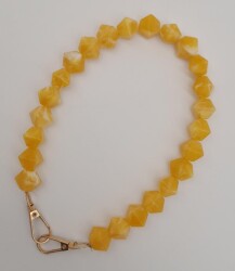 Angel Çanta Aksesuar 40 cm Mini Sekizgen Akrilik Hardal Renk Çanta Sapı Light Gold Metalli - 2