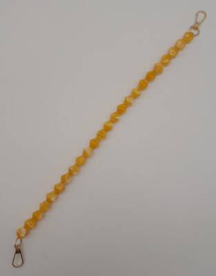 Angel Çanta Aksesuar 40 cm Mini Sekizgen Akrilik Hardal Renk Çanta Sapı Light Gold Metalli - 3