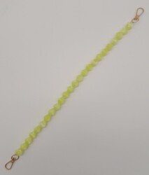 Angel Çanta Aksesuar 40 cm Mini Sekizgen Akrilik Neon Sarı Renk Çanta Sapı Light Gold Metalli - 3