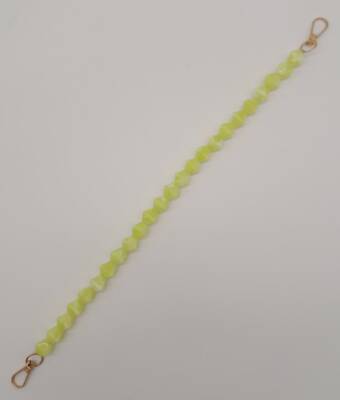 Angel Çanta Aksesuar 40 cm Mini Sekizgen Akrilik Neon Sarı Renk Çanta Sapı Light Gold Metalli - 3