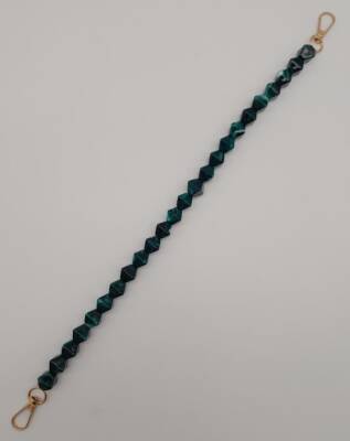 Angel Çanta Aksesuar 40 cm Mini Sekizgen Akrilik Yeşil Renk Çanta Sapı Light Gold Metalli - 3