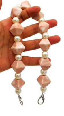 Angel Çanta Aksesuar 40 cm Pudra Renk İncili Çanta Sapı Kancalı - 3