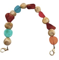 Angel Çanta Aksesuar 40 cm Rengarenk Boncuklu Çanta Sapı Kancalı - Angel Çanta Aksesuar