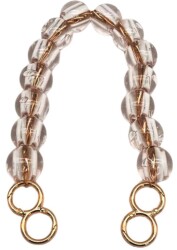 Angel Çanta Aksesuar 40 Cm Şeffaf Boncuklu Çanta Sapı Light Gold Metalli 8 Model Halkalı - Angel Çanta Aksesuar