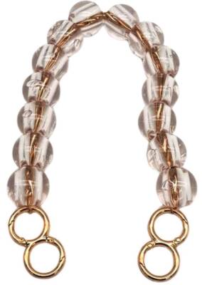 Angel Çanta Aksesuar 40 Cm Şeffaf Boncuklu Çanta Sapı Light Gold Metalli 8 Model Halkalı - 1