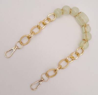 Angel Çanta Aksesuar 42 cm Kancalı Su Yeşili Renk Akrilik Zincir Light Gold Metalli - 2