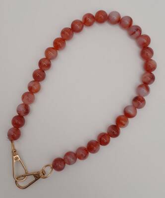 Angel Çanta Aksesuar 42 cm Mini Yuvarlak Akrilik Nar Çiçeği Renk Çanta Sapı Light Gold Metalli - 2