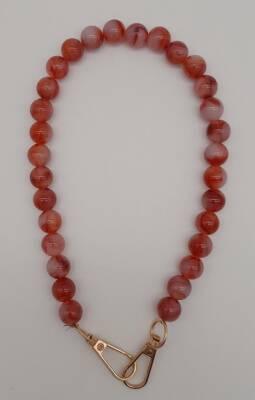 Angel Çanta Aksesuar 42 cm Mini Yuvarlak Akrilik Nar Çiçeği Renk Çanta Sapı Light Gold Metalli - 1