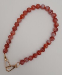 Angel Çanta Aksesuar 42 cm Mini Yuvarlak Akrilik Nar Çiçeği Renk Çanta Sapı Light Gold Metalli - 2