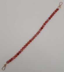 Angel Çanta Aksesuar 42 cm Mini Yuvarlak Akrilik Nar Çiçeği Renk Çanta Sapı Light Gold Metalli - 3