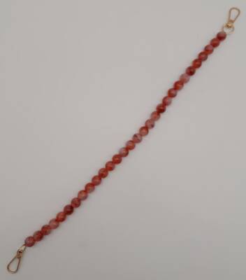 Angel Çanta Aksesuar 42 cm Mini Yuvarlak Akrilik Nar Çiçeği Renk Çanta Sapı Light Gold Metalli - 3