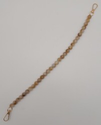 Angel Çanta Aksesuar 42 cm Mini Yuvarlak Akrilik Sütlü Kahve Renk Çanta Sapı Light Gold Metalli - 3