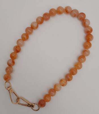 Angel Çanta Aksesuar 42 cm Mini Yuvarlak Akrilik Turuncu Renk Çanta Sapı Light Gold Metalli - 2