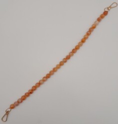 Angel Çanta Aksesuar 42 cm Mini Yuvarlak Akrilik Turuncu Renk Çanta Sapı Light Gold Metalli - 3